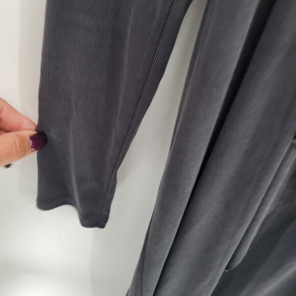 Womens Kimono Cardigan Sweater Sz Small Charcoal Gray Tie Waist‎ Long Sleeve - Picture 7 of 11